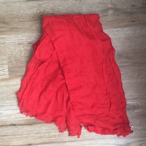 Wide red linen scarf from J. Crew.